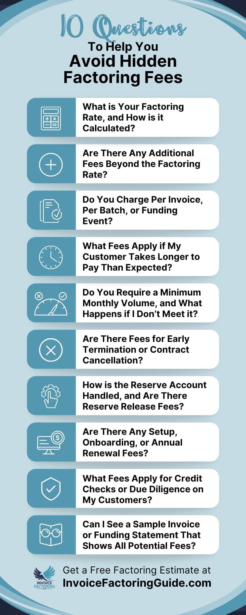 10 Questions to ask to help you avoid hidden factoring fees